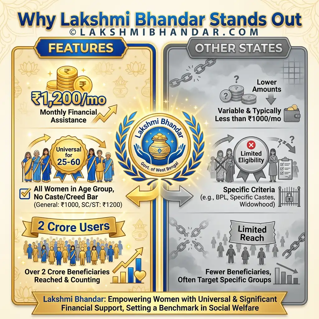 Lakshmi Bhandar vs Other Schemes Comparison