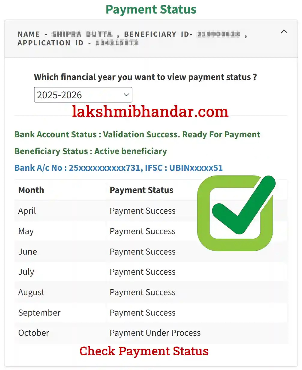 Check Lakshmi Bhandar Payment Instalment Status 2025